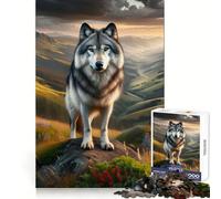 Puzzle Loup Adolescent Puissant 1000 Pièces Stimule la Mémoire Activité à la Maison Motif à Assembler Cadeau Parfait 38x26cm
