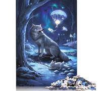 Puzzle Loup Adulte 1000 Pièces Classique en Bois pour Mur Jouet Unique 1000 Pièces (75x50cm)