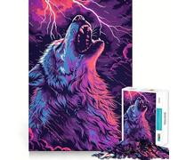 Puzzle Loup Animal Coloré 1000 Pièces Jeu de Réflexion Qualité Premium Découpe Laser Exercice Mental Calme à la Maison (50x75cm)