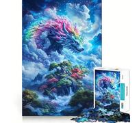 Puzzle Loup Arc-en-Ciel dans Les Nuages pour Adultes, 1000 pièces, pour stimuler la mémoire et Jouer Ensemble Image Amusante Assembler Objet de Collection (38x26cm)