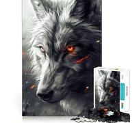 Puzzle Loup au Regard Perçant pour Adultes 1000 Pièces Jeu de Réflexion et d'Aptitude Découpe de Haute Précision Défi Divertissant pour Les Temps Passants (38x26cm)