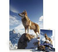 Puzzle Loup au Sommet d'une Montagne pour Adolescents, 1000 pièces, Exercice de logique, Moment de détente, Bords Nets, (38x52cm)
