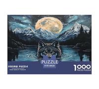Puzzle Loup avec 1000 Pièces pour Adultes,Paysage au Clair de Lune de Fantasy Un Jeu De Dexérité Très Difficile Puzzle Éducatif Aux Défis 38x26cm/1000pcs