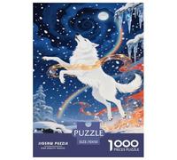 Puzzle Loup avec 1000 Pièces pour Adultes,Paysage de Glace et de Neige Un Jeu De Dexérité Très Difficile Puzzle,Jeu D'intelligence l'art De La Décoration Moderne 70x50cm/1000pcs