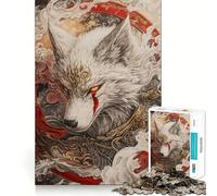 Puzzle Loup Blanc Mystique pour Adolescents 1000 Pièces Jeu de Réflexion Loisirs Amusant Découpe Premium Cadeau Bienveillant (38x52cm)