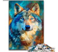 Puzzle Loup Bleu 1000 pièces pour Adolescents, Un défi Difficile à relever pour Toute la Famille (50x75cm)