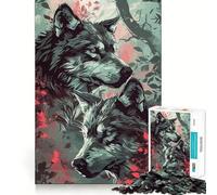 Puzzle Loup Coloré 1000 Pièces Jeu Cognitif Amusant Structure à Emboîtement Précise Activité de Renforcement des Liens Sociaux (38x52cm)