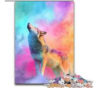 Puzzle Loup Coloré pour Adultes et Adolescents, Convient aux 14 Ans et Plus, Idées Cadeaux pour Améliorer la Mémoire (26x38cm)