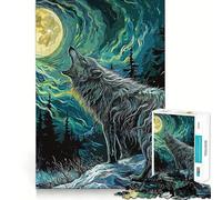 Puzzle Loup dans la Forêt 1000 Pièces Stimule la Concentration Jeu de réflexion Amusant Technologie de découpe Laser avancée Idéal pour Les Voyages (38x52cm)