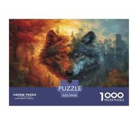 Puzzle Loup De 1000 Pièces pour Adultes,Nature de Fantasy - Urban Un Jeu De Dexérité Très Difficile Puzzle Éducatif avec des Défis l'art De La Décoration Moderne 70x50cm/1000pcs