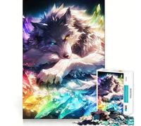 Puzzle Loup de Cristal Arc-en-Ciel 1000 Pièces pour Adultes Jeu de Réflexion Amusant et Paisible Pièce de Collection Art Découpée avec Précision (50x75cm)
