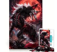 Puzzle Loup de la Lune de Sang Anime 1000 Pièces Jeu de réflexion Assemblage Stable Pièces Qui ne bougent Pas Passe-Temps agréable pour Les Longs Week-Ends (38x52cm)