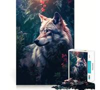 Puzzle Loup de la Nuit 1000 Pièces Jeu de Réflexion Pièces Précises à Assembler sans Couture Activité Nomade Amusante en Famille (38x26cm)