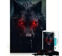 Puzzle Loup de l'ombre 1000 pièces pour Adolescents, Jeu de logique Clair, Loisirs faciles, découpe Parfaite, Cadeau d'anniversaire 38x26cm