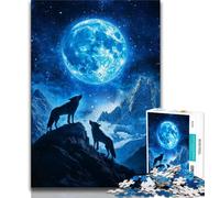 Puzzle Loup de Lune pour Adultes et Adolescents, Jouets Éducatifs, Jeux Anti-Stress, Décoration Murale (38x26cm)
