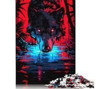 Puzzle Loup de Nuit 1000 Pièces pour Adolescents, Cadeau en Papier, Puzzle pour Adultes, Puzzle 1000 Pièces (75x50cm)