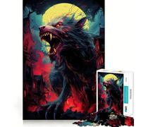 Puzzle Loup de Sainte Lune 1000 pièces Entraînement Mental Amusant Pièces nettes et sans bavures Activité captivante pour des soirées tranquilles (38x26cm)