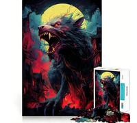 Puzzle Loup de Sainte Lune 1000 pièces Jeu de mémoire Découpe Laser de qualité supérieure Activité captivante pour des soirées tranquilles (38x52cm)