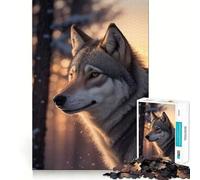 Puzzle Loup des neiges Lever de Soleil pour Adultes 1000 pièces, Casse-tête et Passe-Temps Calme, Assemblage d'image, Joli Cadeau (38x52cm)