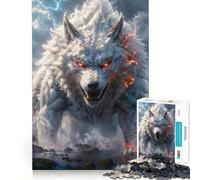 Puzzle Loup des Tempêtes Mythique pour Adultes 1000 Pièces Jeu de Logique Solide et Apaisant Bords Transparents Cadeau Artistique (50x75cm)
