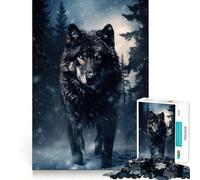 Puzzle Loup d'hiver 1000 pièces pour Adolescents Jeu de mémoire et de Concentration Qualité Professionnelle Activité de Groupe relaxante en intérieur (38x52cm)
