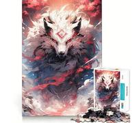 Puzzle Loup Dieu 1000 Pièces Entraînement Mental Amusant Pièces Découpées Nettes sans Bavures Activité Absorbante pour des Soirées Calmes (38x52cm)