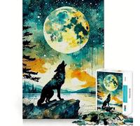 Puzzle Loup Double Exposition 1000 Pièces pour Adolescents Jeu de Réflexion Découpe Laser pour Un Ajustement Parfait Activité de Groupe Relaxante en Intérieur (50x75cm)