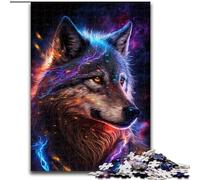 Puzzle Loup Éclair 1000 pièces pour Adolescents, Cadeau d'anniversaire pour Tuer Le Temps, décoration Murale pour Les 14 Ans et Plus (26x38cm)