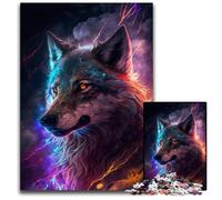 Puzzle Loup Éclair 1000 pièces, Puzzle Impossible pour Adultes, idéal pour Les Adolescents et Les collectionneurs, Cadeau de Voyage, activité familiale 26x38cm/10,23x14,96 Pouces