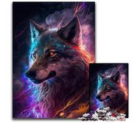 Puzzle Loup Éclair pour Adultes 1000 Pièces Puzzles Défis pour Adolescents, Soirée de Jeux en Famille 50x75cm/19,68x29,52 Pouces