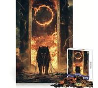 Puzzle Loup en Flammes pour Adolescents 1000 Pièces Découpe Parfaite Idée (38x26cm)