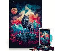 Puzzle Loup en Pleine ébullition pour Adultes,1000 pièces,pour stimuler la Concentration,Amusant,Taille Uniforme,pièces précises,activité de Partage pour Les Proches (38x26cm)