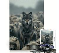 Puzzle Loup et Mouton Chasseur 1000 Pièces pour Adolescents Stimule la réflexion et l'agilité Passe-Temps agréable et sécurisé Cadeau de Noël idéal (38x52cm)