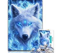 Puzzle Loup Fantastique 1000 Pièces pour Adultes, Jeu Familial Anti-Stress, Défi Difficile, Cadeaux Secrets du Père Noël 38x26cm