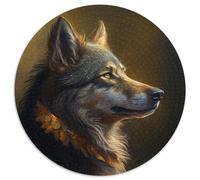 Puzzle Loup Fantastique 1000 Pièces Puzzle Rond 1000 Pièces pour Adultes Design Complexe pour Adolescents, Décoration DIY et Divertissement Cérébral 67,5 x 67,5 cm