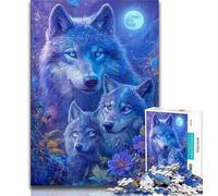 Puzzle Loup Fantastique pour Adolescents, Puzzle 1000 pièces, Jouet Éducatif Intellectuel Décompressant, Cadeaux Secret du Père Noël 50x75cm
