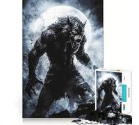 Puzzle Loup-Garou sous la Pleine Lune 1000 pièces Activité ludique et stimulante pour renforcer la Concentration Découpe Laser pour Un Assemblage Parfait Idéal pour Partager Un Moment Convivial