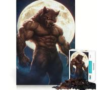 Puzzle Loup-Garou sous la Pleine Lune 1000 pièces Jeu de mémoire Amusant Bords Lisses,Assemblage Parfait Une façon divertissante d'occuper Les Heures vides (50x75cm)
