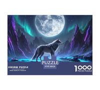 Puzzle Loup Gris Qui Compte 1000 Pièces pour Adultes,Aurore Borealis Un Jeu De Dexérité Très Difficile Puzzle Éducatif Aux Défis l'art De La Décoration Moderne 38x26cm/1000pcs