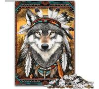 Puzzle Loup Indien 1000 pièces pour Adolescents, Jeux en Famille, activités à la Maison, Cadeau d'anniversaire, Cadeau de Voyage (26x38cm)