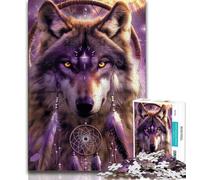 Puzzle Loup Indien 1000 pièces pour Adultes et Adolescents, pour Un Moment de détente à la Maison Chaque pièce est Unique - Jeu Familial Stimulant et Amusant (50x75cm)
