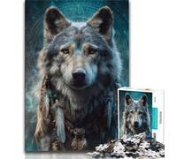 Puzzle Loup Indien pour Adultes 1000 Pièces, Jeu Éducatif, Jouet Défi, pour Toute la Famille 38x26cm