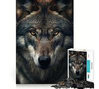 Puzzle Loup Maître de la Nuit 1000 Pièces Stimule la Concentration Jeu de réflexion Amusant Technologie de découpe Laser avancée Idéal pour Les Voyages (50x75cm)