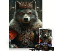 Puzzle Loup Monarque des Adolescents Sauvages 1000 Pièces Stimule la mémoire Loisirs apaisants Assemblage sans Couture Cadeau de Noël Chaleureux (38x26cm)