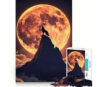 Puzzle Loup Montagne Colorée 1000 Pièces Jeu Stimulant Le Cerveau Jeu Zéro Espace Parfaitement Ajustement Divertissement Confortable à l'Intérieur pour Tous (50x75cm)