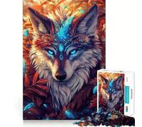 Puzzle Loup Mystique à Plume pour Adolescents 1000 Pièces Développement de la Mémoire Design Calme et Détente Cadeau Classique (38x26cm)