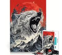 Puzzle Loup Nature Sauvage 1000 Pièces pour Adultes Jeu de Mémoire Stimulant Qualité Professionnelle Activité de Découpe Réconfortante à Partager (38x52cm)