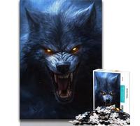 Puzzle Loup Noir 1000 pièces pour Adultes et Adolescents, Jeux Amusants, Chaque pièce est Unique - Jeu Familial Stimulant et Amusant 50x75cm