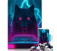 Puzzle Loup Noir 1000 pièces pour Adultes et Adolescents, Jouet éducatif et décompressant, Cadeau d'anniversaire, décoration Murale 50x75cm