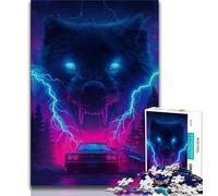 Puzzle Loup Noir 1000 pièces pour Adultes et Adolescents, Jouet éducatif et décompressant, idéal comme Cadeau (38x26cm)